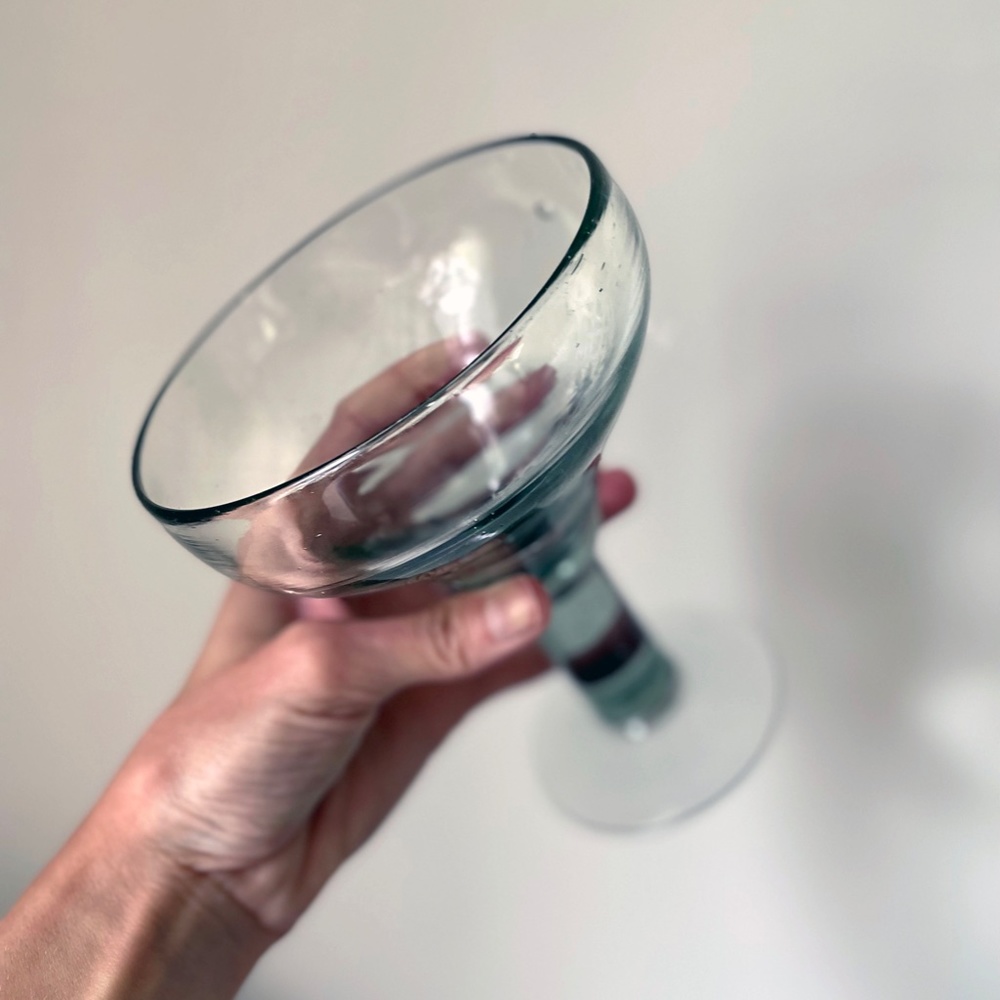 **NEVER USED** Set of 6 Hand Blown Margarita Glasses